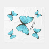 Couverture Polaire Illustration de papillons Morpho (Devant (Horizontal))