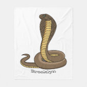 Couverture Polaire Illustration de serpent à cobra Brown (Devant)