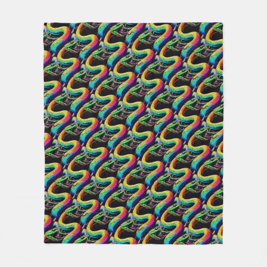 Couverture Polaire Illustration de serpent coloré (Devant)