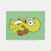 Couverture Polaire Illustration De Tricératops Avec Sac À Dos. (Devant (Horizontal))
