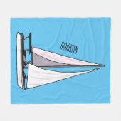 Couverture Polaire Illustration de voilier (Devant (Horizontal))
