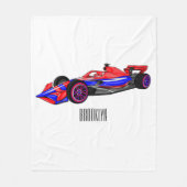 Couverture Polaire Illustration de voiture de course professionnelle (Devant)