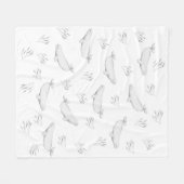 Couverture Polaire Illustration Délicate Des Baleines Beluga Et Des M (Devant (Horizontal))