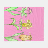 Couverture Polaire Illustration des fleurs de printemps Pastel (Devant (Horizontal))