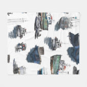 Couverture Polaire Illustration dessinée à la main. Aquarelle transpa (Devant (Horizontal))