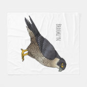 Couverture Polaire Illustration d'oiseau de faucon pèlerin (Devant (Horizontal))