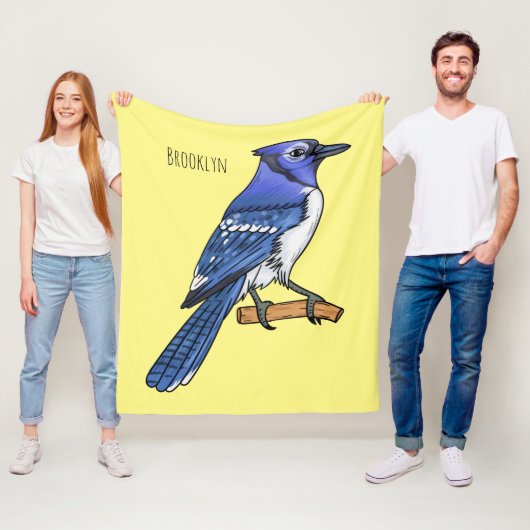 Couverture Polaire Illustration d'oiseau de jay bleu (En situation)