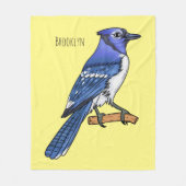 Couverture Polaire Illustration d'oiseau de jay bleu (Devant)