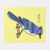 Couverture Polaire Illustration d'oiseau de jay bleu (Devant (Horizontal))