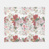 Couverture Polaire illustration d'orchidées et de dentelles luxueuses (Devant (Horizontal))