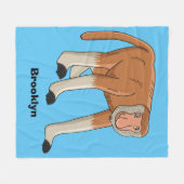 Couverture Polaire Illustration drôle de singe proboscis (Devant (Horizontal))