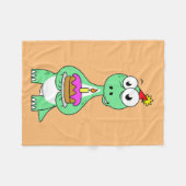 Couverture Polaire Illustration Du Brontosaurus Avec Gâteau D'Anniver (Devant (Horizontal))