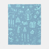 Couverture Polaire Illustration du dessin du Doodle de Noël mignon | (Devant)