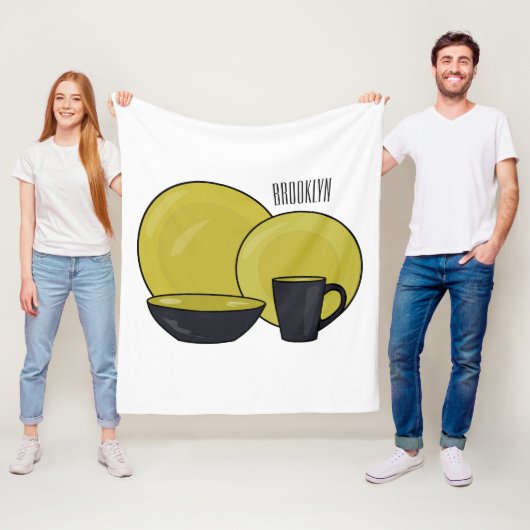 Couverture Polaire Illustration du jeu de produits de table (En situation)