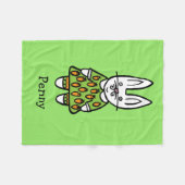 Couverture Polaire Illustration du nom personnalisé Cute Rabbit (Devant (Horizontal))