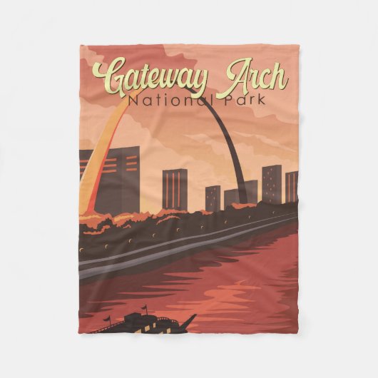 Couverture Polaire Illustration du parc national Gateway Arch Art de  (Devant)