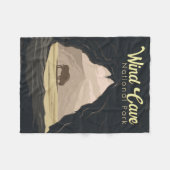 Couverture Polaire Illustration du parc national Wind Cave Travel Art (Devant (Horizontal))