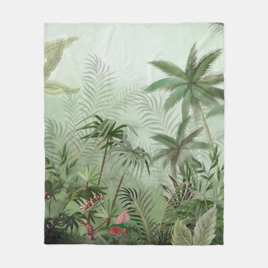 Couverture Polaire Illustration du paysage botanique vintage tropical (Devant)