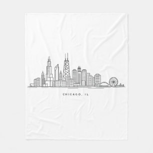 Couverture Polaire Illustration du paysage urbain de Chicago IL