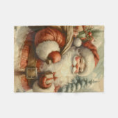 Couverture Polaire Illustration du Père Noël rétro (Devant (Horizontal))