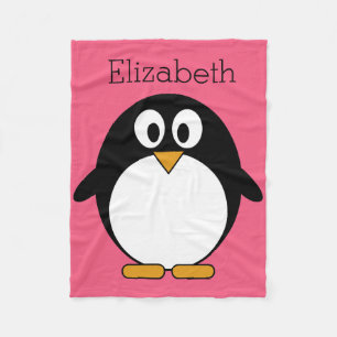 Couverture Polaire Illustration du pingouin de caricature mou noir ro