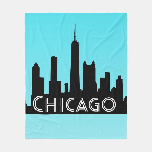 Couverture Polaire Illustration du skyline de Chicago (Devant)