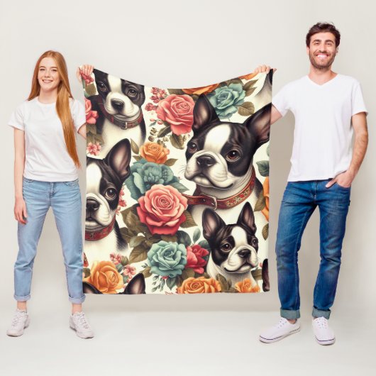 Couverture Polaire Illustration du Terrier de Boston (En situation)