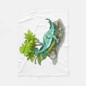 Couverture Polaire Illustration D'Un Bain De Soleil Iguanodon. (Devant)