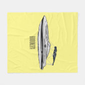 Couverture Polaire Illustration d'un bateau à moteur (Devant (Horizontal))