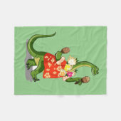 Couverture Polaire Illustration D'Un Brontosaurus Jouant À Maracas. (Devant (Horizontal))