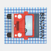 Couverture Polaire Illustration d'un camion kawaii rouge mou (Devant (Horizontal))