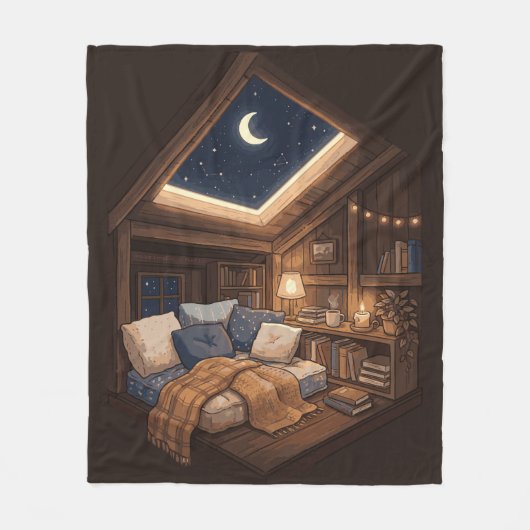 Couverture Polaire Illustration d'un coin de lecture confortable dans (Devant)