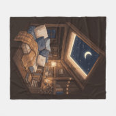 Couverture Polaire Illustration d'un coin de lecture confortable dans (Devant (Horizontal))