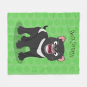 Couverture Polaire Illustration d'un diable de Tasmanie affamé (Devant (Horizontal))