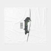 Couverture Polaire Illustration d'un hélicoptère de l'armée de Chinoo (Devant (Horizontal))