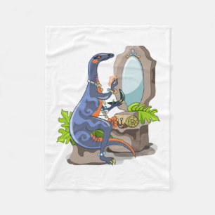 Couverture Polaire Illustration D'Un Iguanodon Mettant Sur Le Maquill