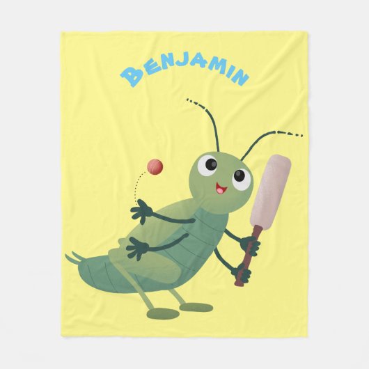 Couverture Polaire Illustration d'un insecte du cricket vert mou (Devant)