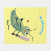Couverture Polaire Illustration d'un insecte du cricket vert mou (Devant (Horizontal))