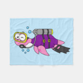 Couverture Polaire Illustration D'Un Loch Ness Monster Scuba Diver. (Devant (Horizontal))