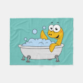 Couverture Polaire Illustration D'Un Monstre De Loch Ness De Bain. (Devant (Horizontal))