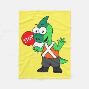 Couverture Polaire Illustration D'Un Parasaurolophus Traffic Enforcer