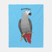 Couverture Polaire Illustration d'un perroquet gris en Afrique (Devant)