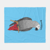 Couverture Polaire Illustration d'un perroquet gris en Afrique (Devant (Horizontal))