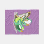 Couverture Polaire Illustration D'Un Plateosaure Jouant De La Harpe. (Devant (Horizontal))