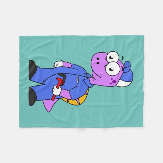 Couverture Polaire Illustration D'Un Plomber Spinosaurus. (Devant (Horizontal))