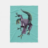 Couverture Polaire Illustration D'Un Rapteur Qui Fait Du Karaté. (Devant)