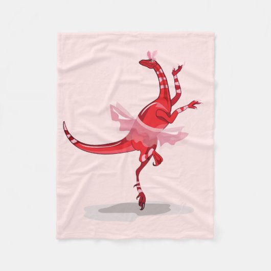 Couverture Polaire Illustration D'Un Raptor Danseur Ballerina. (Devant)