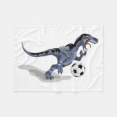 Couverture Polaire Illustration D'Un Raptor Dinosaure Jouant Au Footb (Devant (Horizontal))