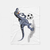 Couverture Polaire Illustration D'Un Raptor Dinosaure Jouant Au Footb (Devant)