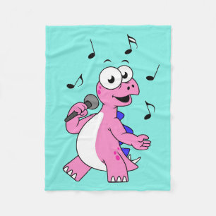 Couverture Polaire Illustration D'Un Stegosaurus Chantant.
